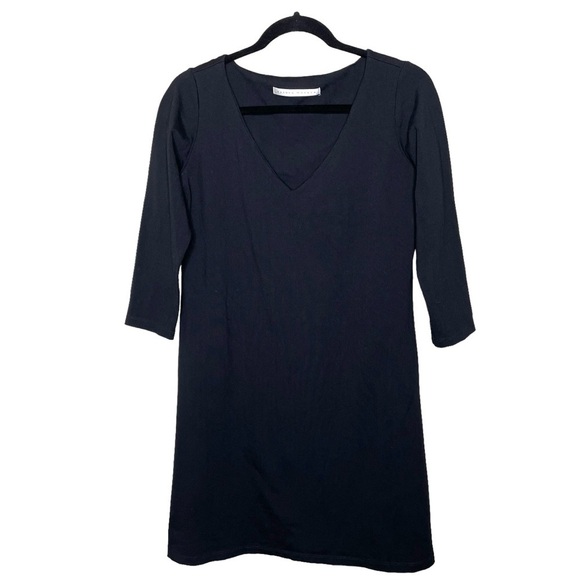 Susana Monaco Stretchy V-Neck Shift Dress Black Medium - Picture 5 of 10